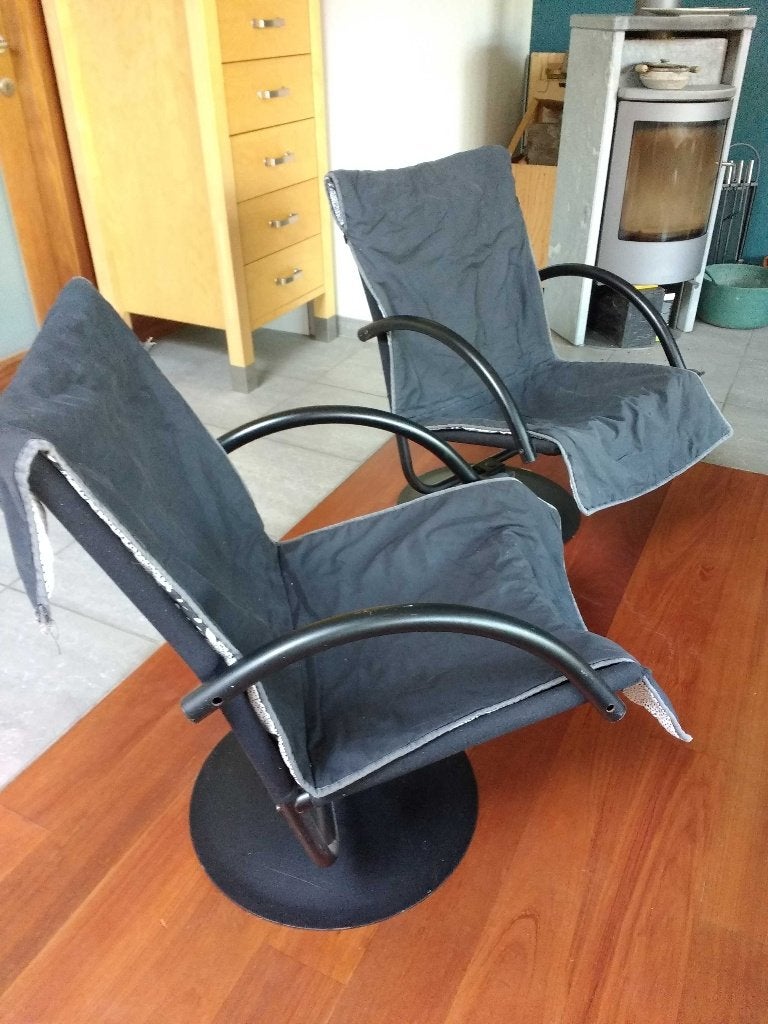 2 vintage  1-persoonszetels: €100, Ophalen, Metaal