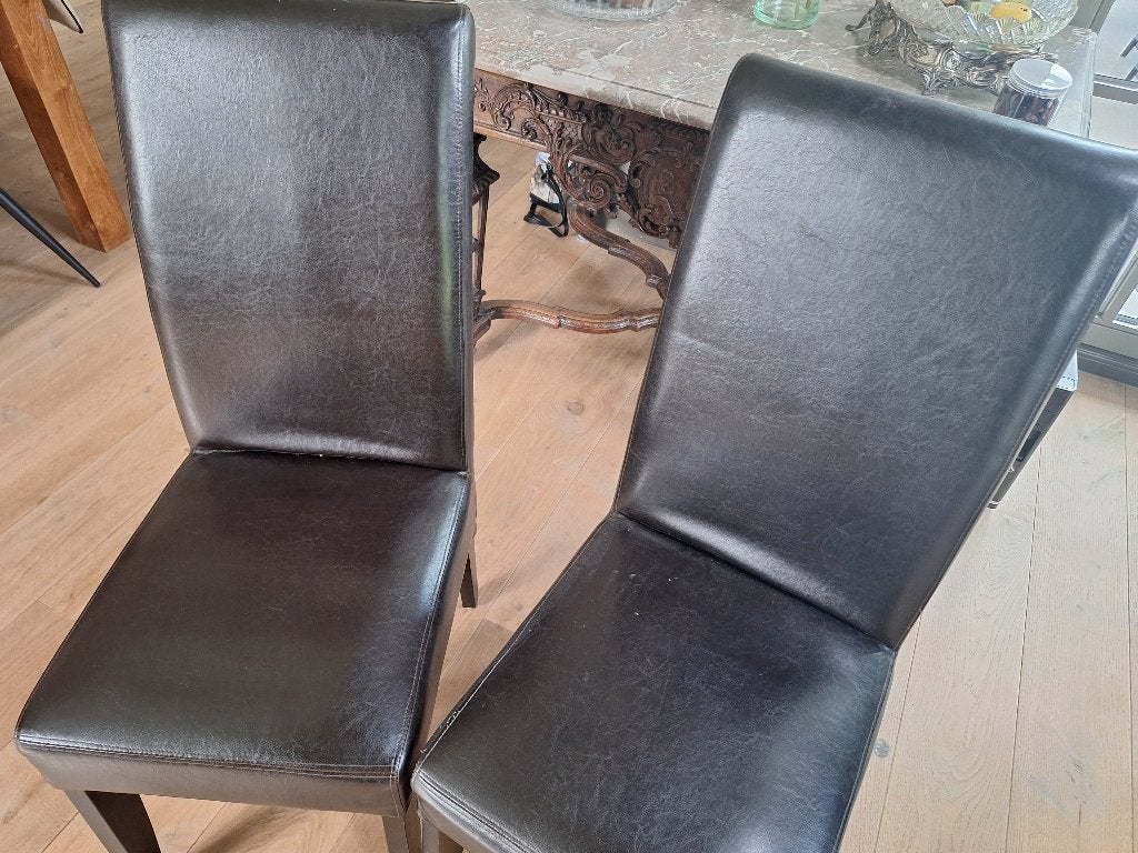 2 belles chaises de salle à manger, Enlèvement, Utilisé, Cuir, Deux