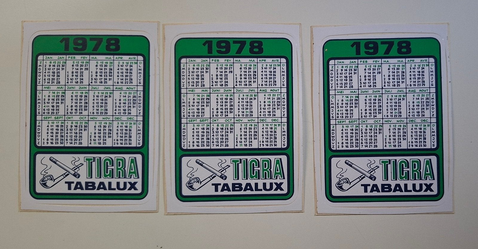 3 autocollants Tigra Tabalux, Enlèvement ou Envoi, Comme neuf, Marque