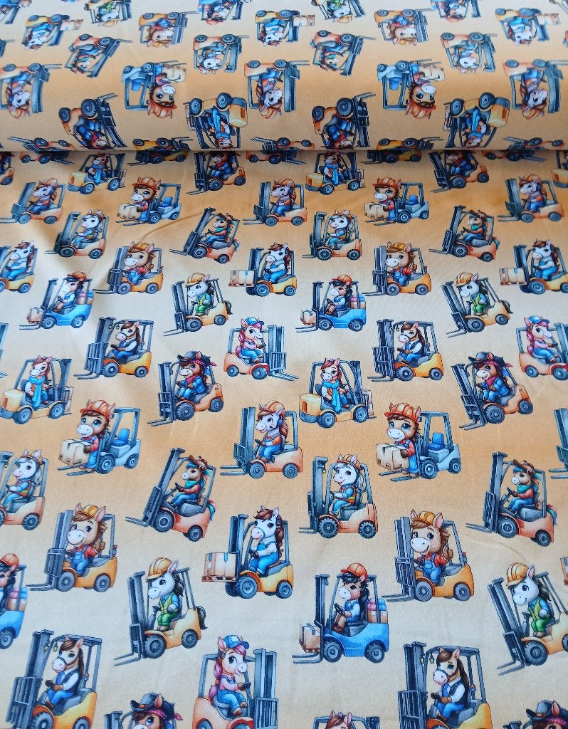 Nieuw Binnen : French Terry digitaal werkende diertjes, Hobby & Loisirs créatifs, Neuf, Coton, 200 cm ou plus, Enlèvement ou Envoi