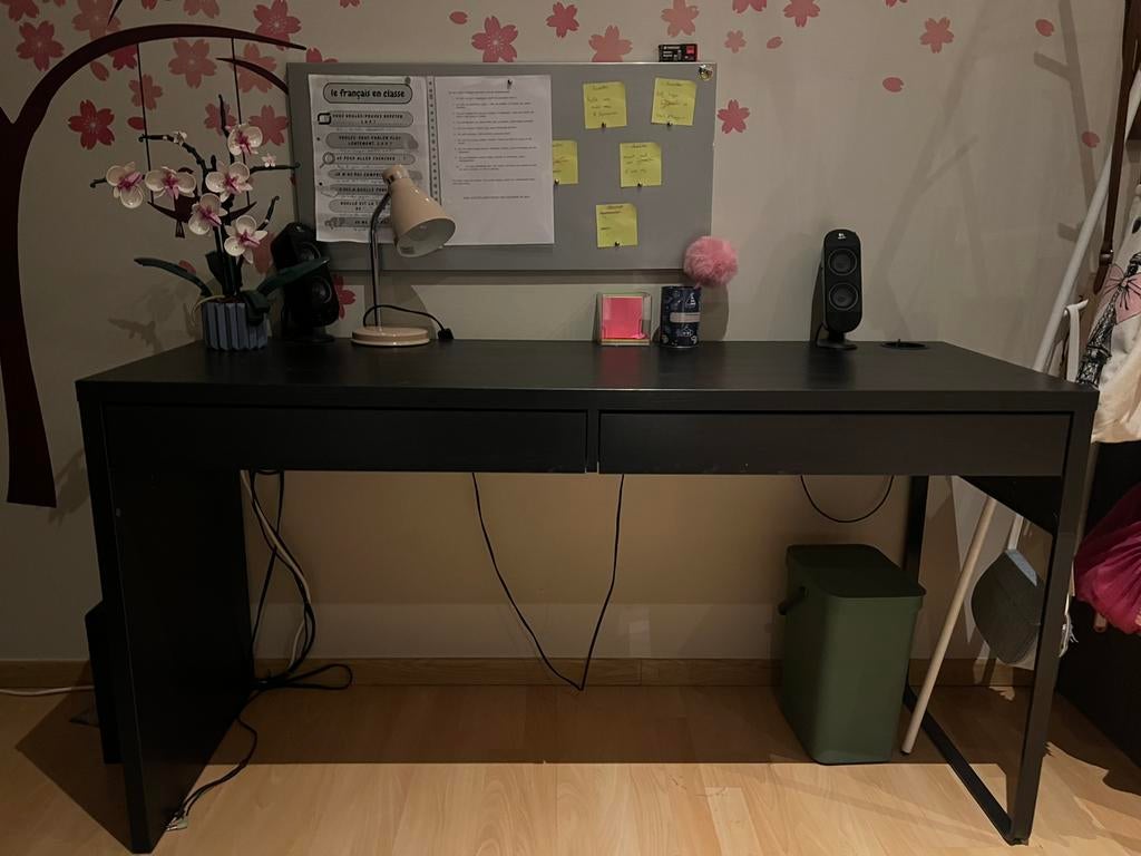 Bureautafel met schuiven, Ophalen, Gebruikt, 100 tot 150 cm, Rechthoekig