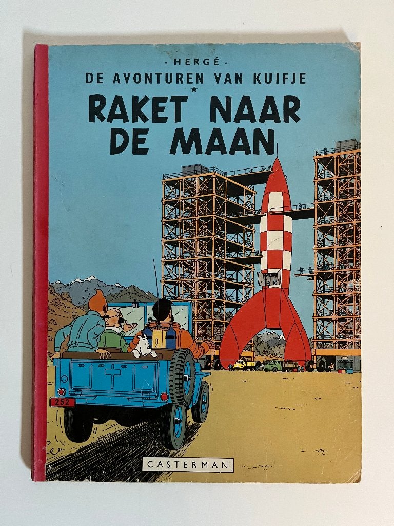 Kuifje - Raket naar de Maan - linnen rug 1965, Verzenden, Hergé (George Rémi)