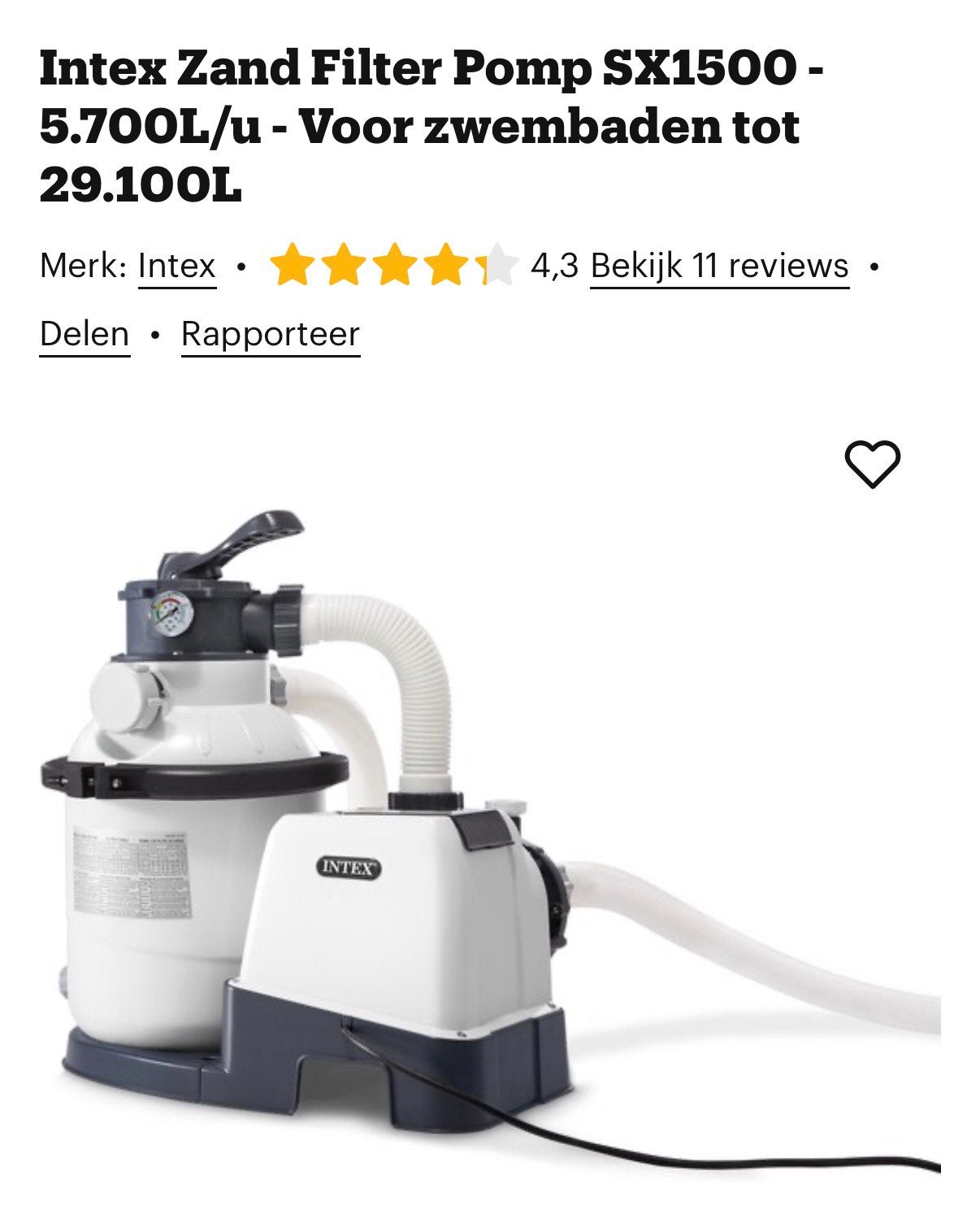 Nieuwe zandfilter, Enlèvement, Neuf