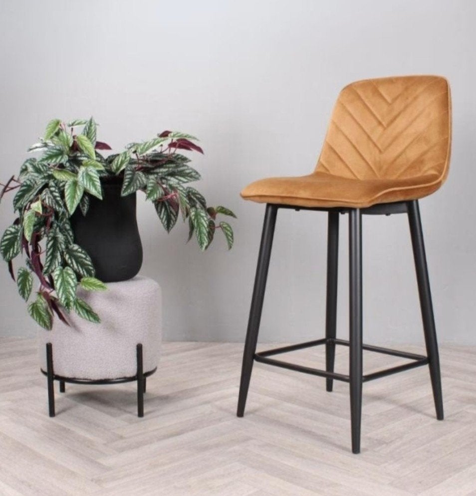 4 Velvet barstoelen, Huis en Inrichting, Barkrukken, Ophalen