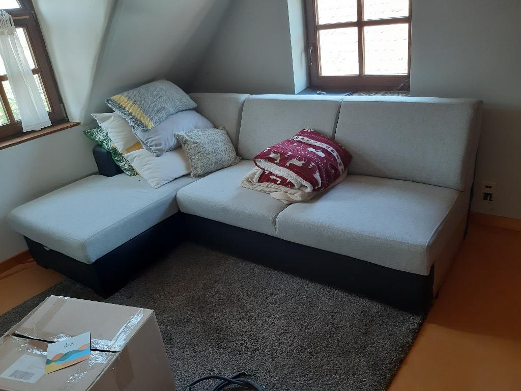 Sofa (ombouw logeerbed mogelijk) 220*160, Ophalen, Hoekbank, Driepersoons, Zo goed als nieuw