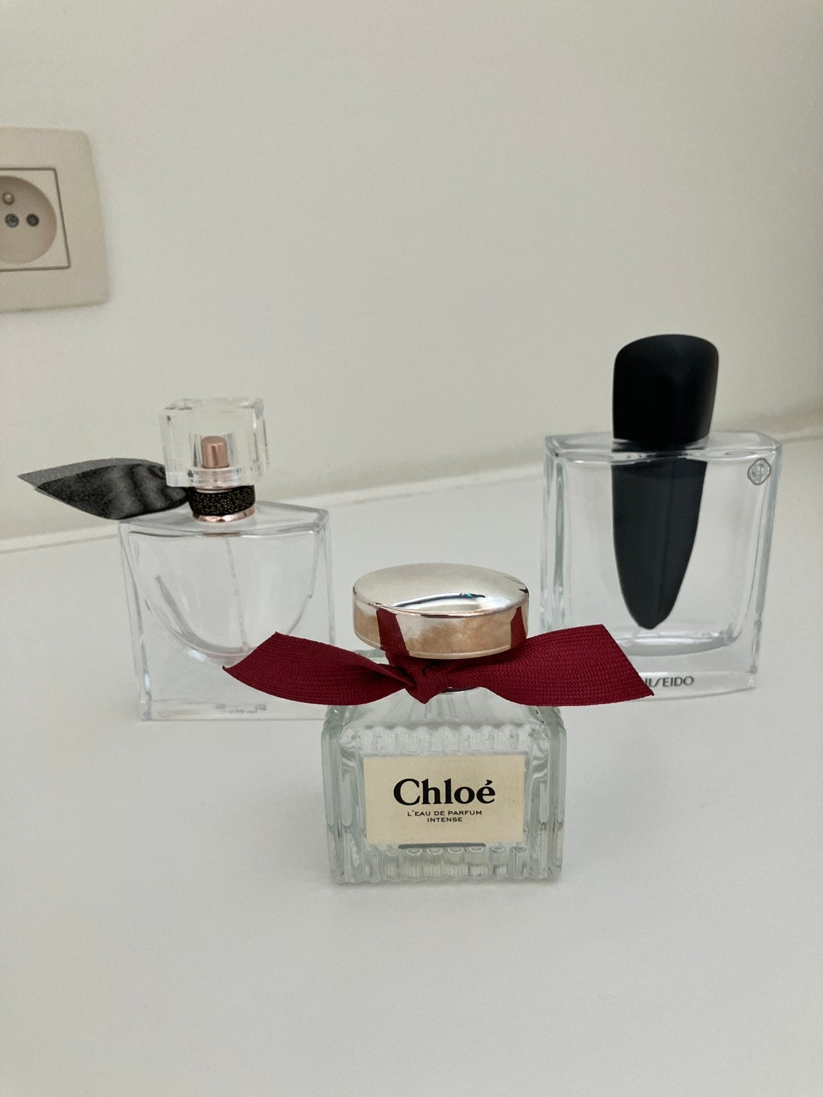Set van 3 lege parfum flesjes, leuk als decoratie, Ophalen of Verzenden, Gebruikt