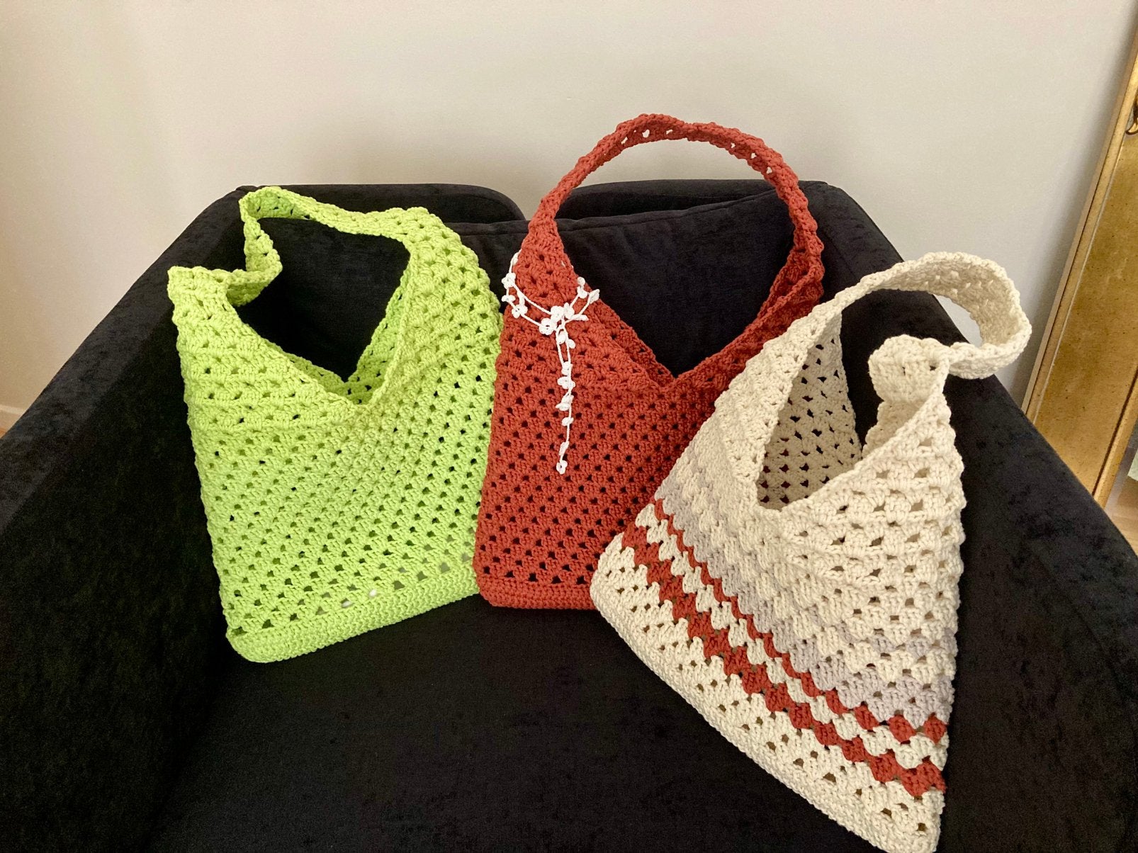 Sacs fourre-tout au crochet, Enlèvement ou Envoi, Neuf, Rouge, Shopper