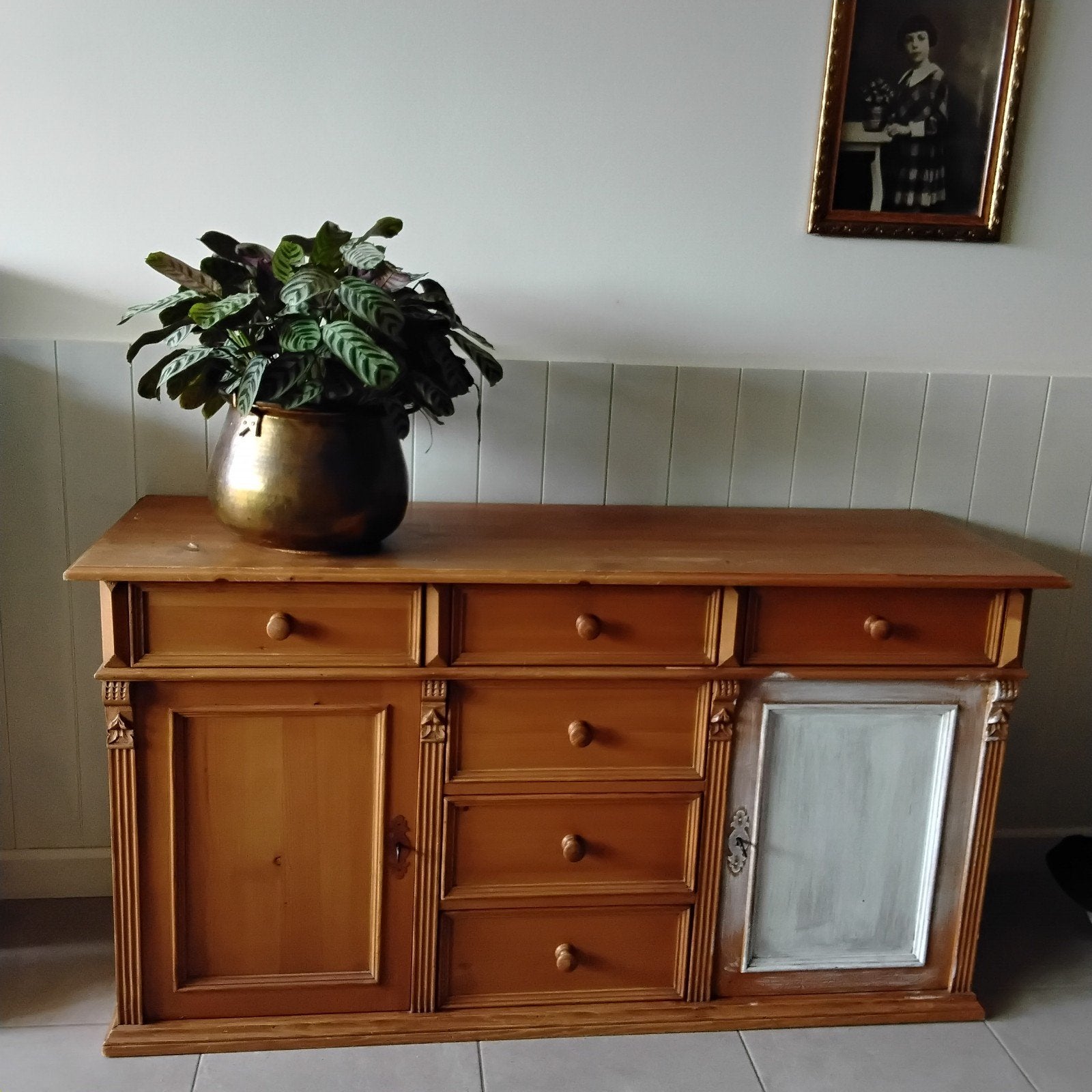 antiek houten dressoir, Huis en Inrichting, Ophalen, Grenenhout, 50 tot 75 cm, Landelijk brocante