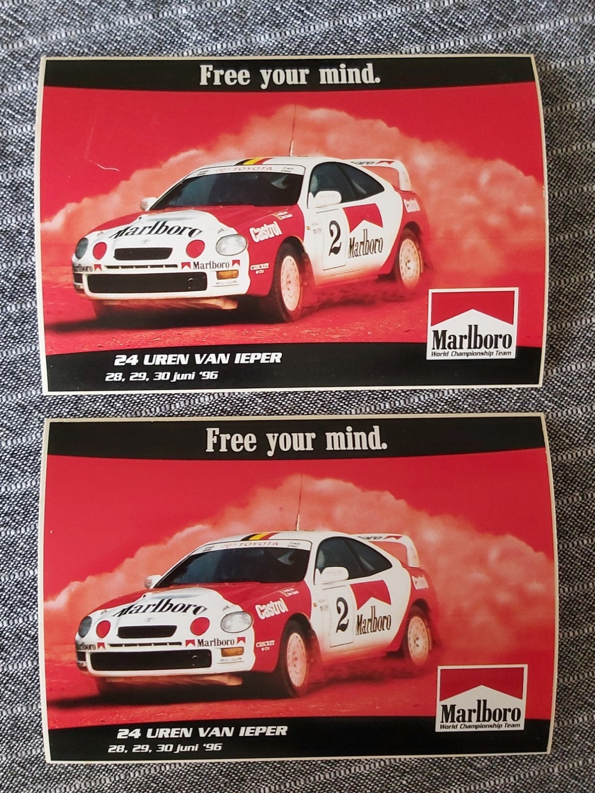2 stickers '24 uren van Ieper' 1996, Enlèvement ou Envoi