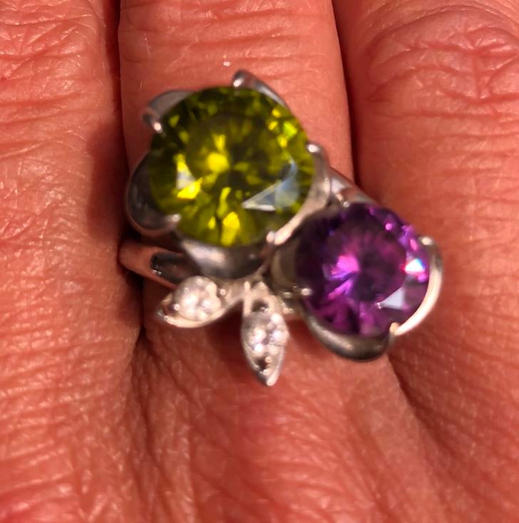 Bague argent et pierres, Ophalen, Gebruikt, Zilver, Zilver