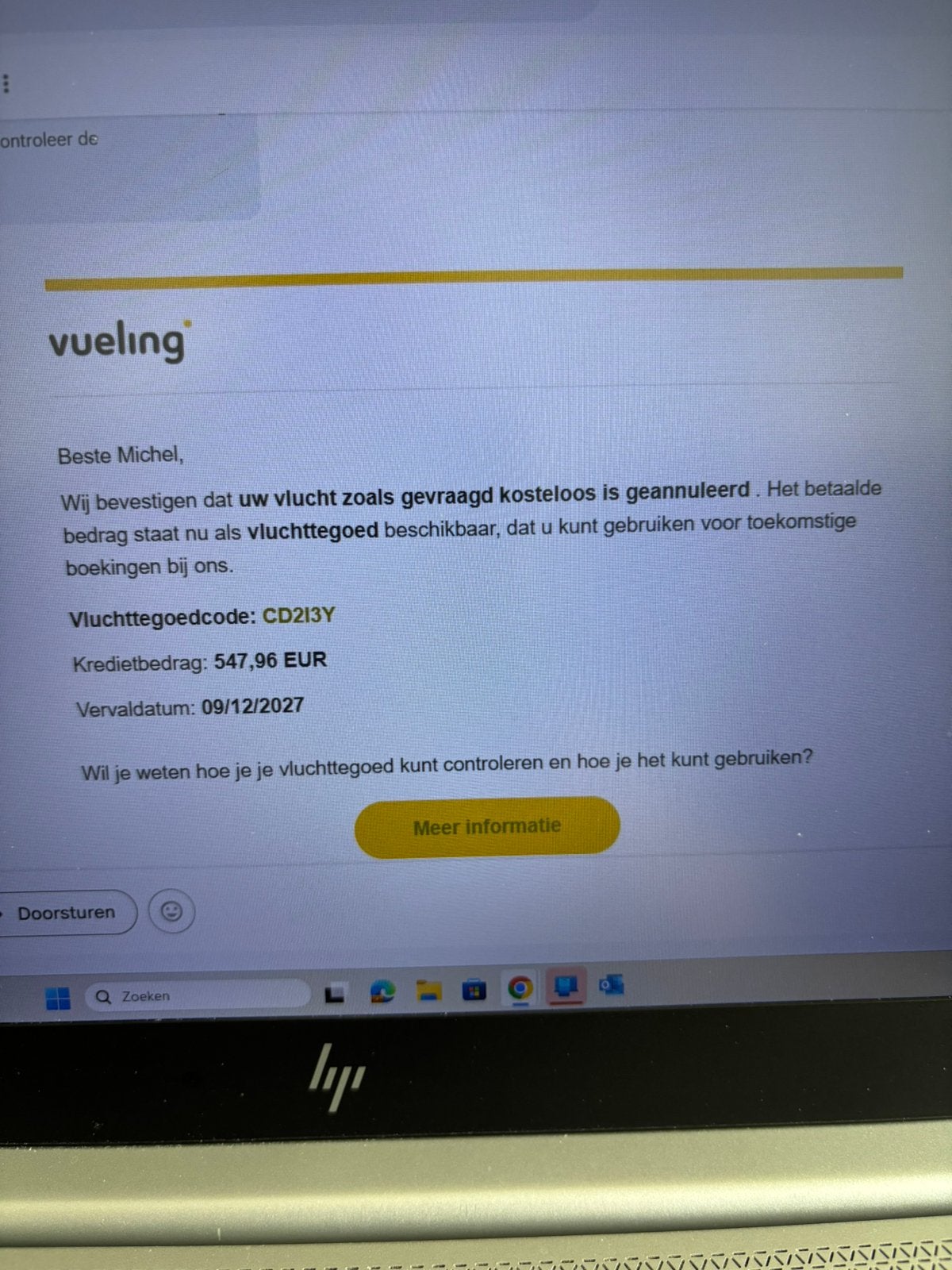 Vliegticket over te nemen wegens ziekte, Tickets & Billets, Transports en commun