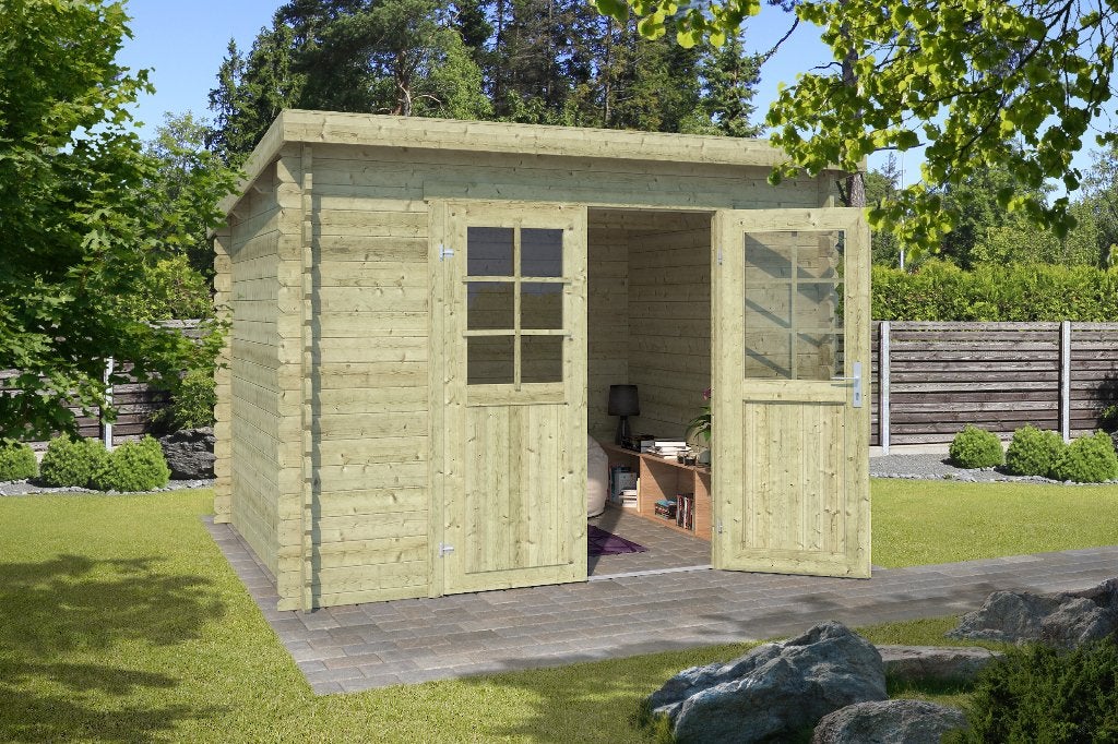 Blokhut Nadia 275x230 Onbehandeld vuren, Verzenden, Nieuw