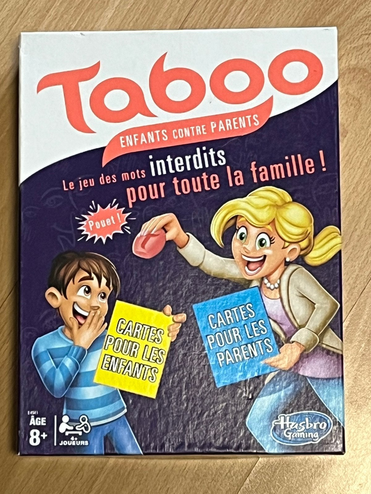 Jeux de société Taboo enfants contre parents, Enlèvement ou Envoi, Comme neuf