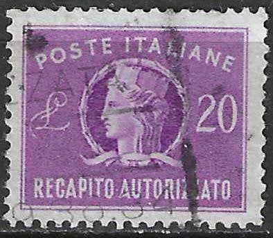 Italie 1949/1952 - Yvert 37EX - Expreszegel - 20 l.  (ST), Postzegels en Munten, Postzegels | Europa | Italië, Gestempeld, Verzenden