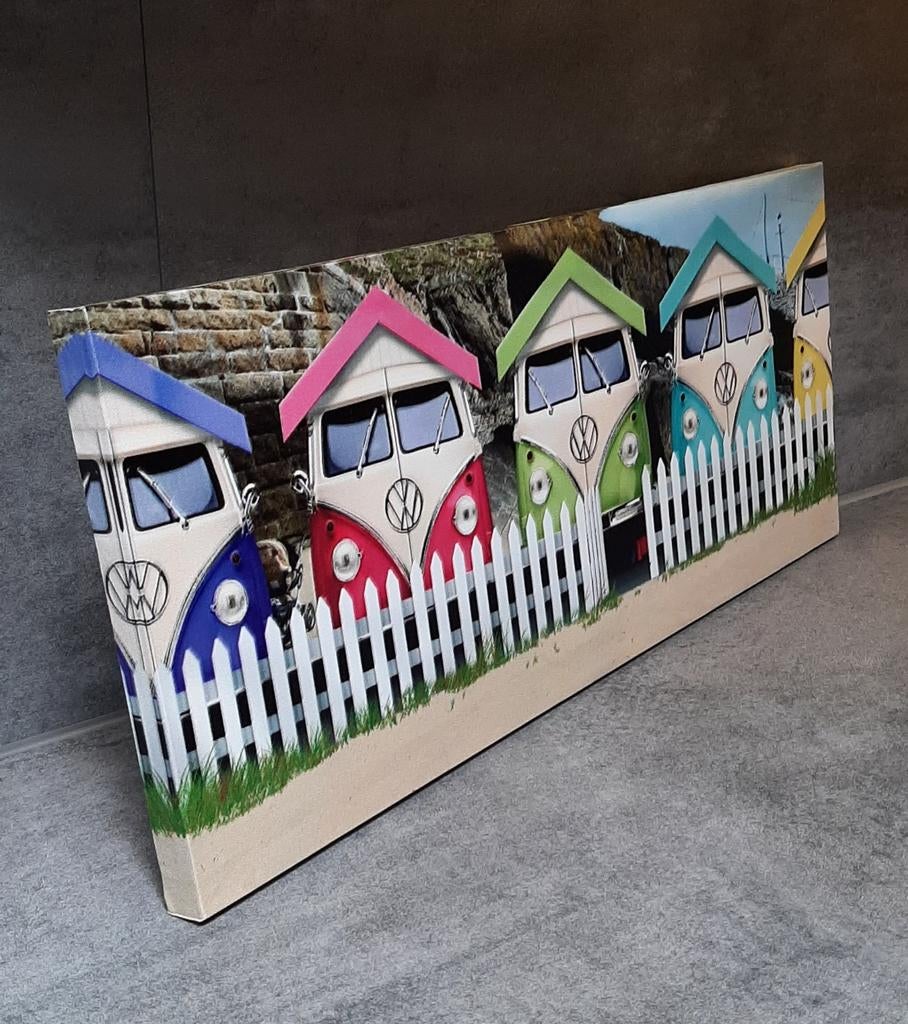 Canvas/ T1 Busjes/61 x 25,5 cm/Als nieuw, Ophalen, Wandhanger, Zo goed als nieuw, Meerkleurig