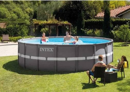 Intex UltraXTR 6m - Compleet met Zoutwatersystm & Warmtepomp, Tuin en Terras, Rond, 300 cm of meer, Zo goed als nieuw, Ophalen