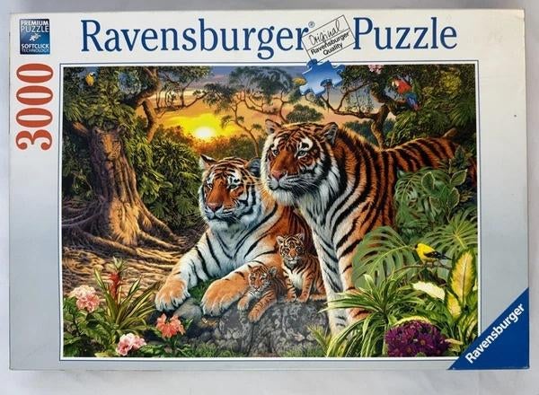 Ravensburger Puzzle Hidden Tigers 3000 pièces complet, Envoi, Plus de 1 500 pièces, Comme neuf, Puzzle