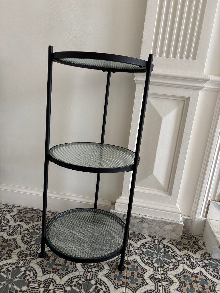 Bijzettafel, Rond, Moins de 55 cm, Comme neuf, Verre
