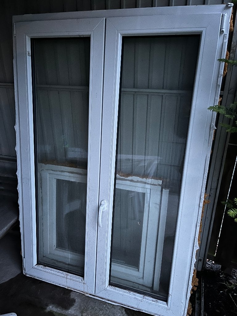 Wit PVC raam met hoogrendementsglas (HR) – [115x169cm], Doe-het-zelf en Bouw, Glas en Ramen, Ophalen, Gevelraam of Ruit, Gebruikt