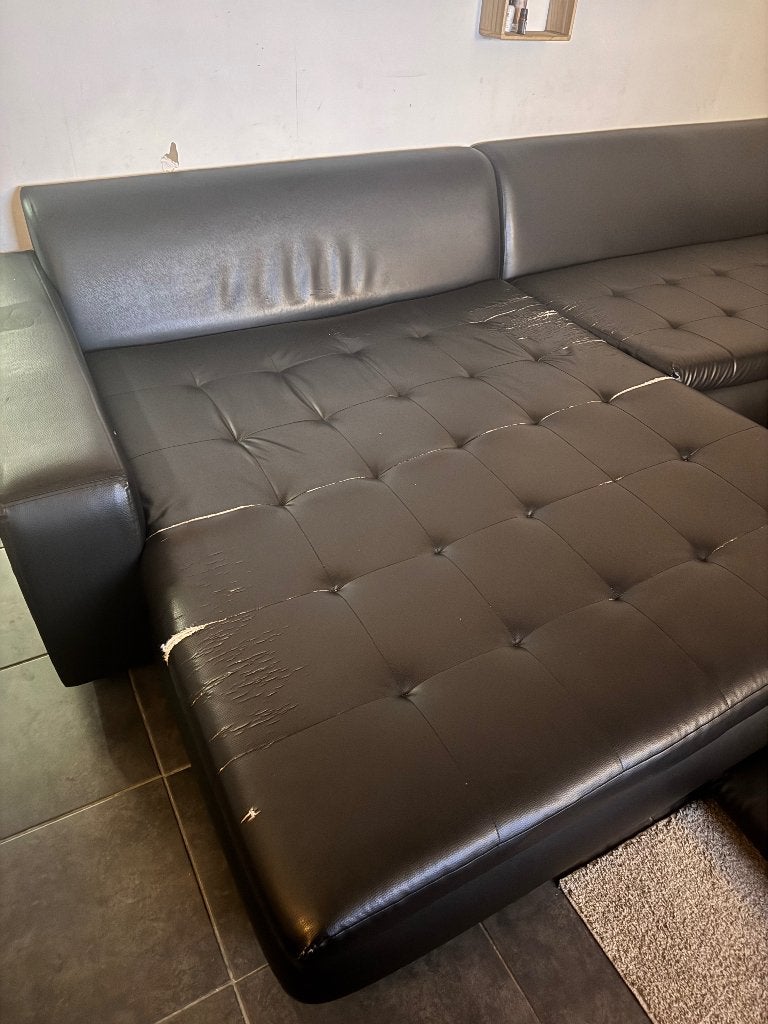 Gratis zetel!, Ophalen, Gebruikt, 125 tot 150 cm, Hoekbank