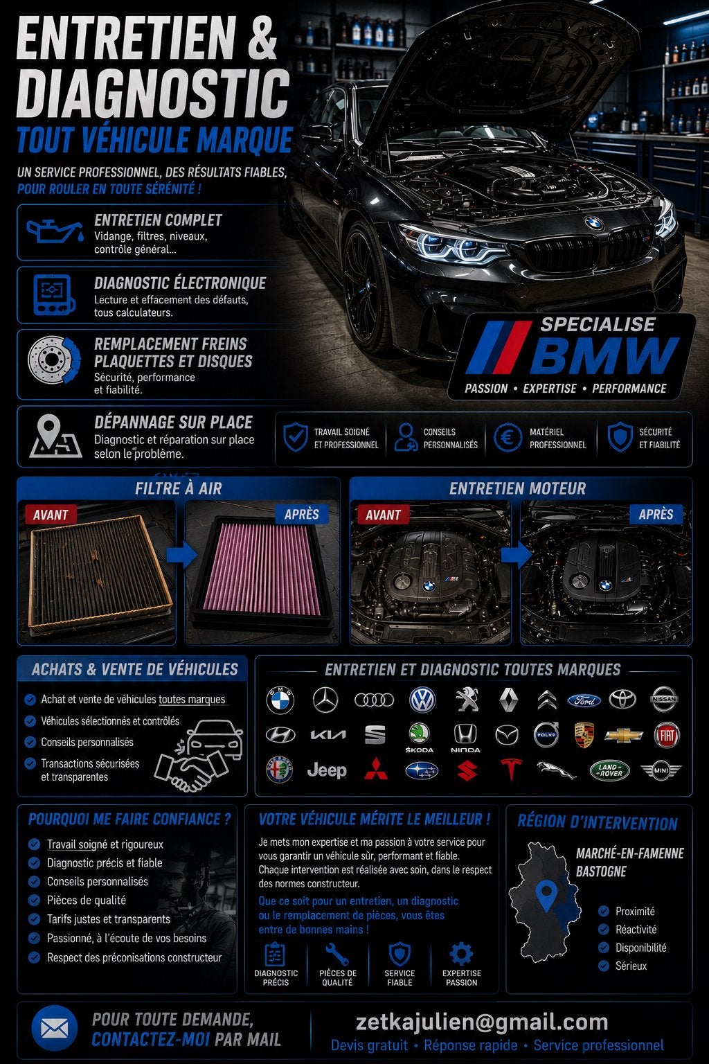 ENTRETIEN & DIAGNOSTIC AUTOMOBILE TOUTES MARQUES, Enlèvement, Comme neuf