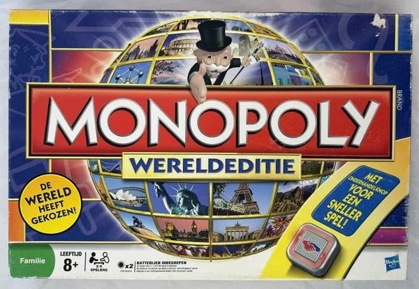 Jeu de plateau Monopoly World Edition Hasbro 2008 complet, Hobby & Loisirs créatifs, 1 ou 2 joueurs, Envoi, Comme neuf, Hasbro