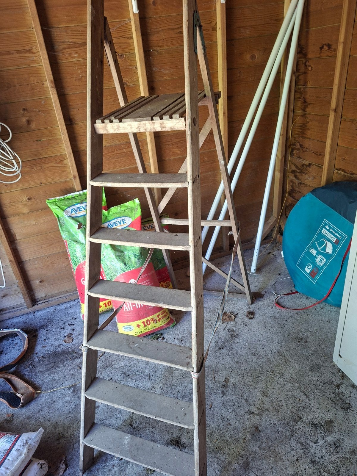 laddertje  hout, Ophalen, Ladder