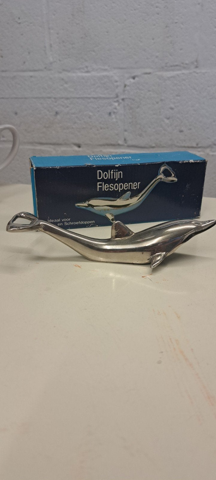 Vintage dolfijn Flipper flessenopener van BMF W Germany, Enlèvement ou Envoi, Autres marques, Argent, Comme neuf