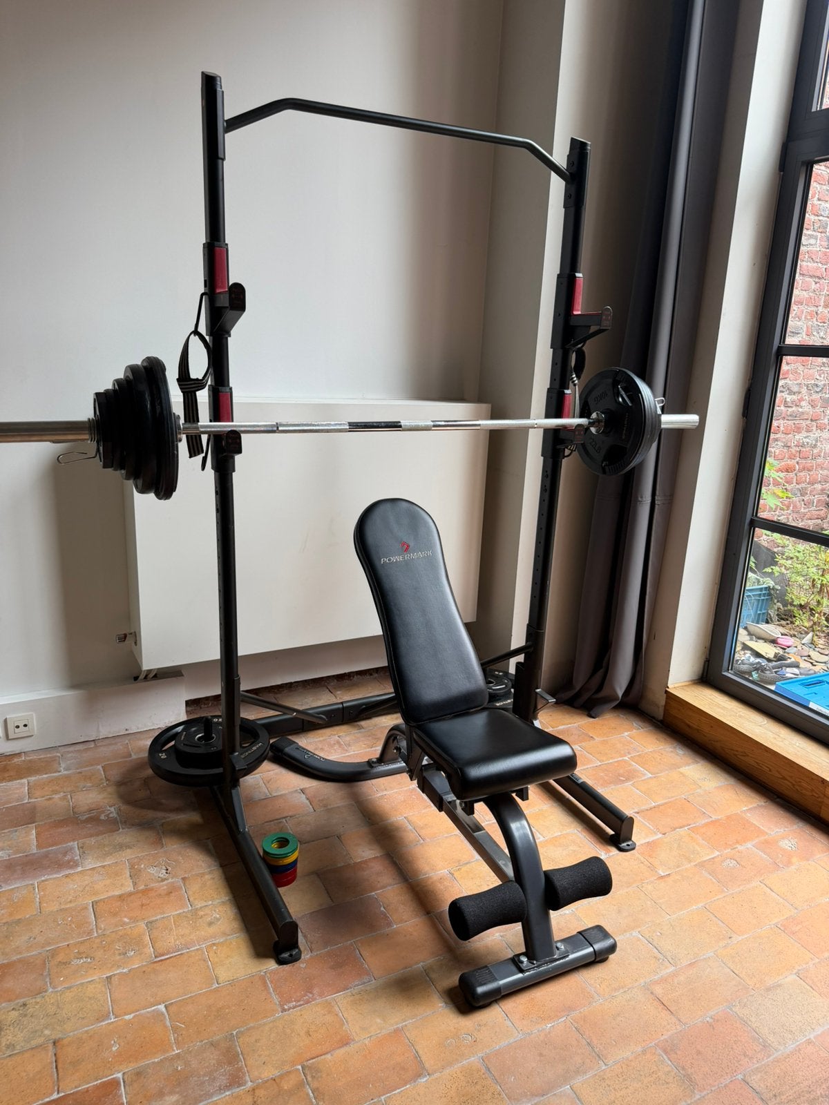 Professionele Home Gym Set - Olympische Halter en Schijven, Ophalen, Gebruikt, Benen, Halterschijven
