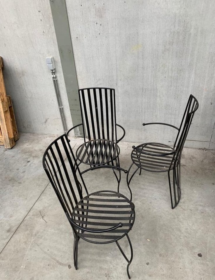 3 ijzeren stoelen, Tuin en Terras, Tuinstoelen, Ophalen, Zo goed als nieuw