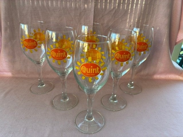 6 grote glazen Sangria Quint, Ophalen of Verzenden, Zo goed als nieuw, Gebruiksvoorwerp