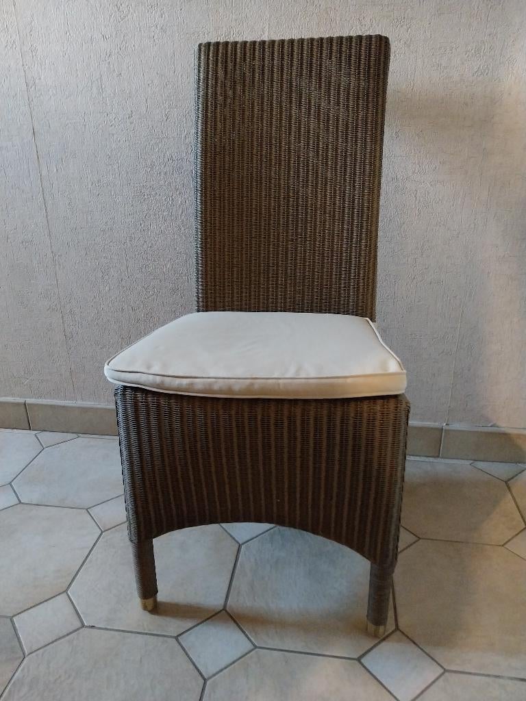 6 stoelen met kussen, Ophalen, Bruin, Riet of Rotan, Zo goed als nieuw