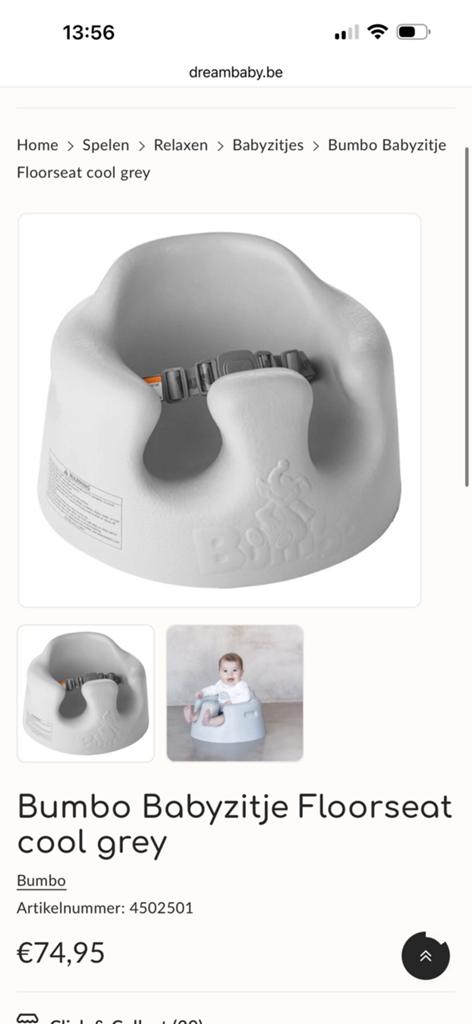 Bumbo Floorseat cool grey met tafeltje, Kinderen en Baby's, Ophalen, Zo goed als nieuw