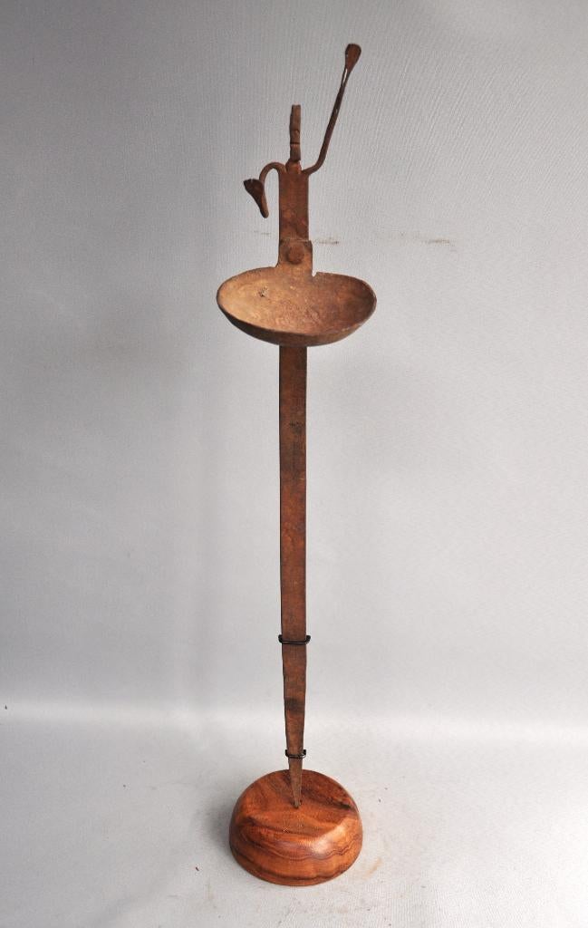Fer Noir, lampe à huile en fer sur pied, DOGON, Mali, Enlèvement ou Envoi