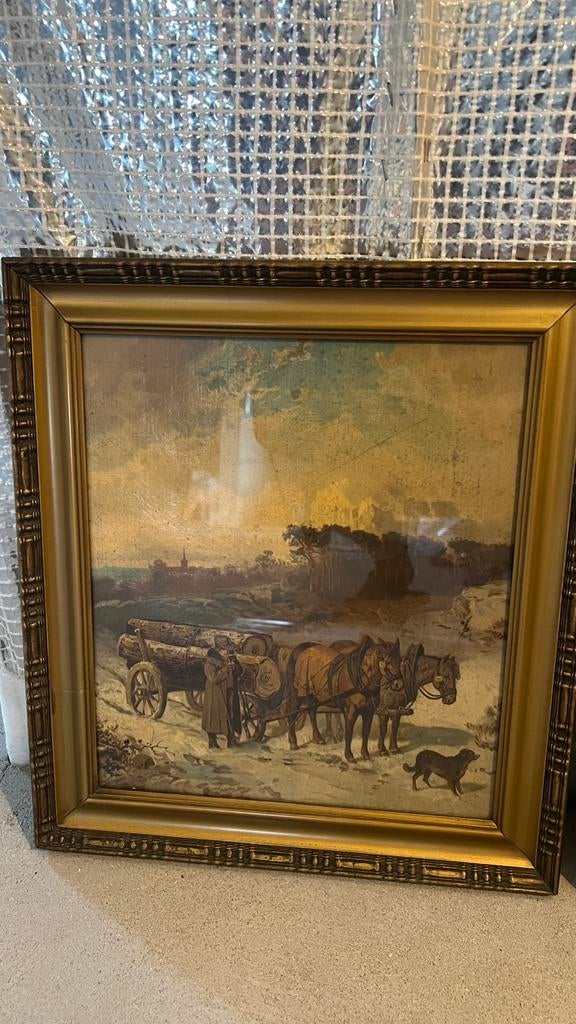Set antieke chromolithografieën in kader, Antiek en Kunst, Ophalen of Verzenden