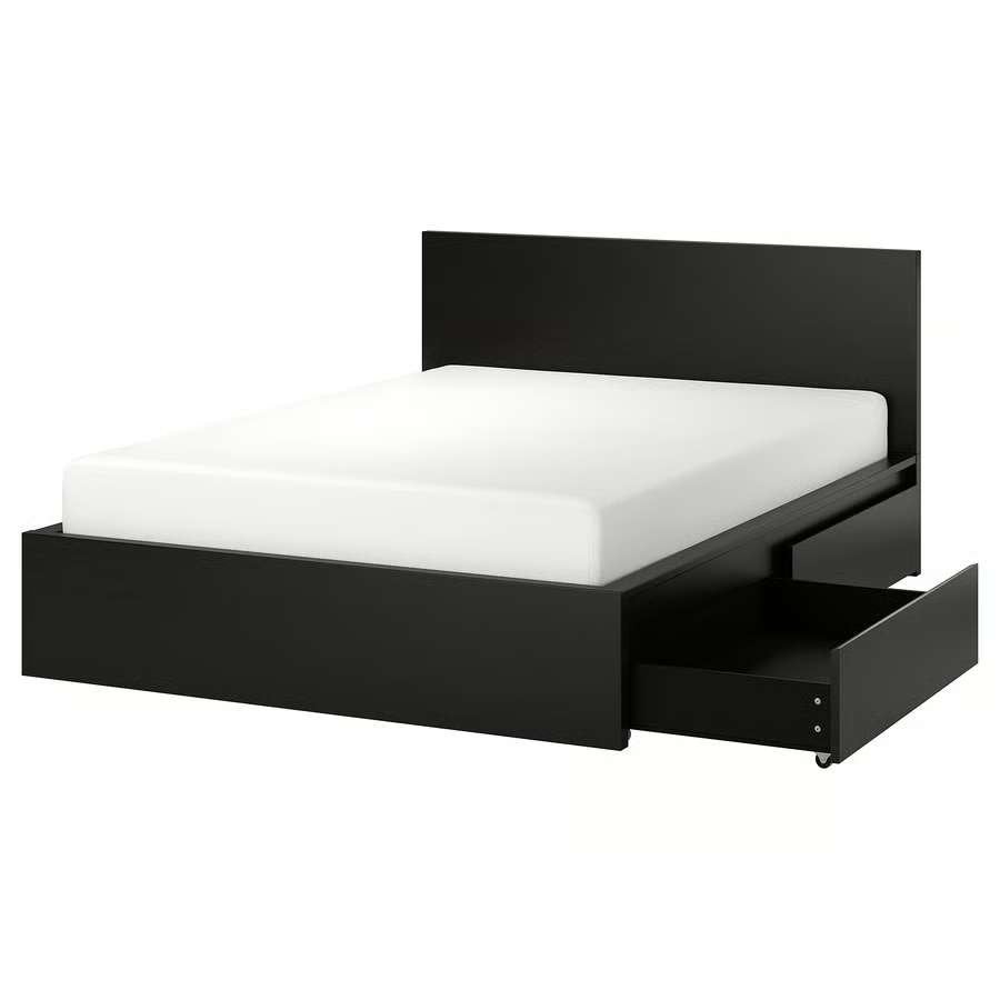 Malm 2-persoonsbed 180x200 Ikea, Comme neuf, Brun, Enlèvement, 180 cm