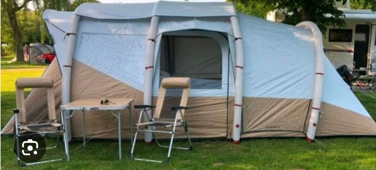 Prachtige opblaastent Quechua 6.3 Fresh & Black, Caravans en Kamperen, Ophalen, Zo goed als nieuw