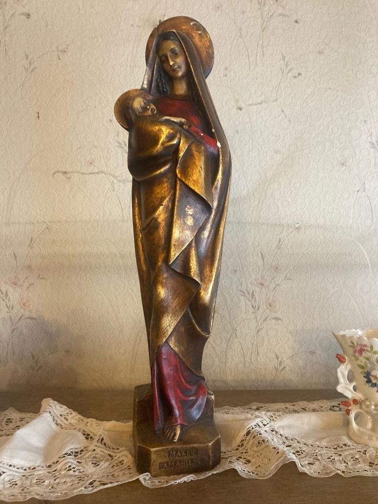Heilig beeld – Moeder Maria met kind – hoogte 52 cm, Enlèvement