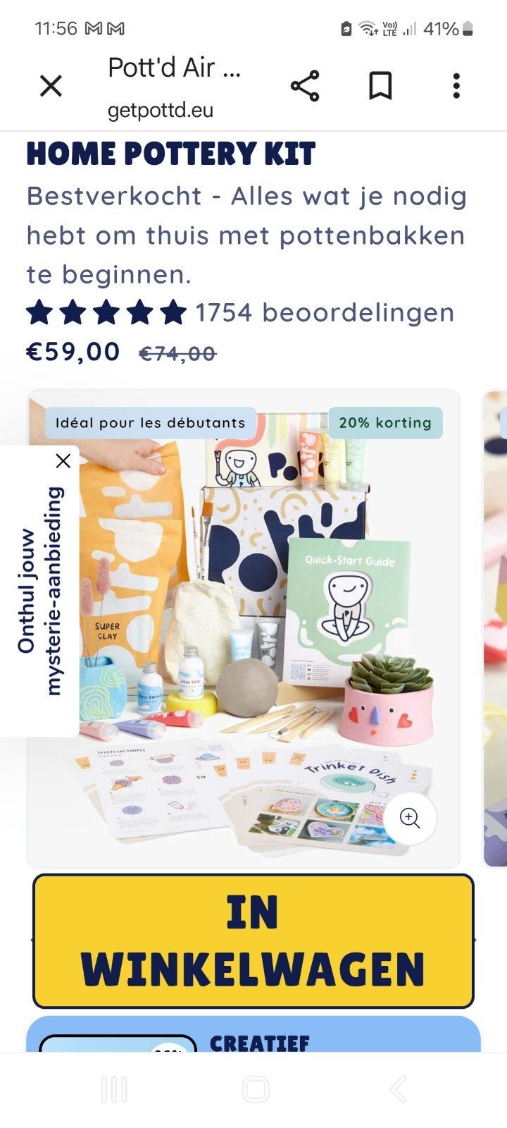 thuis pottenbakken zonder oven, Hobby en Vrije tijd, Ophalen of Verzenden