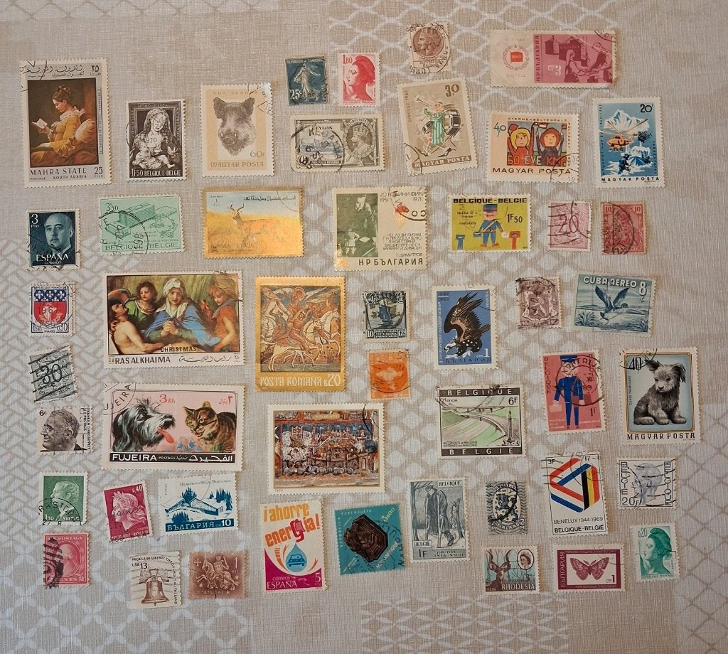 48 oude afgestempelde postzegels, Timbres & Monnaies, Enlèvement