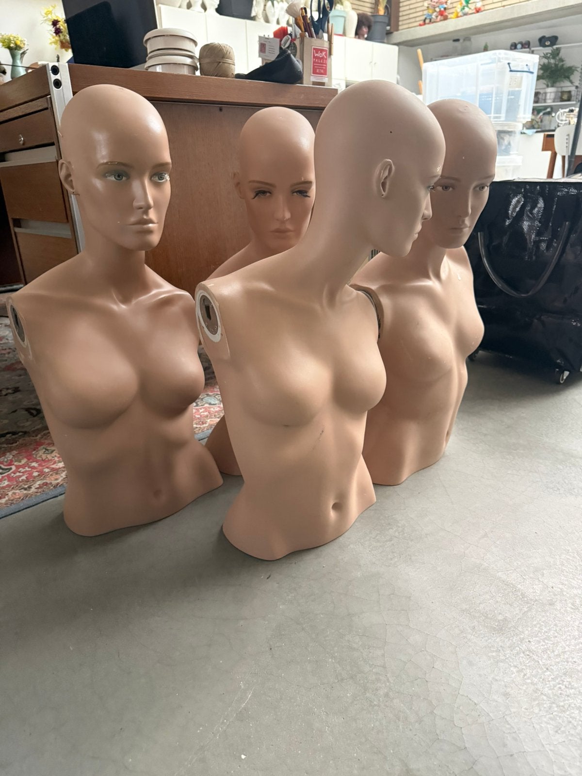 Jaren 90 bustes etalagepoppen mannequin, Ophalen, Gebruikt
