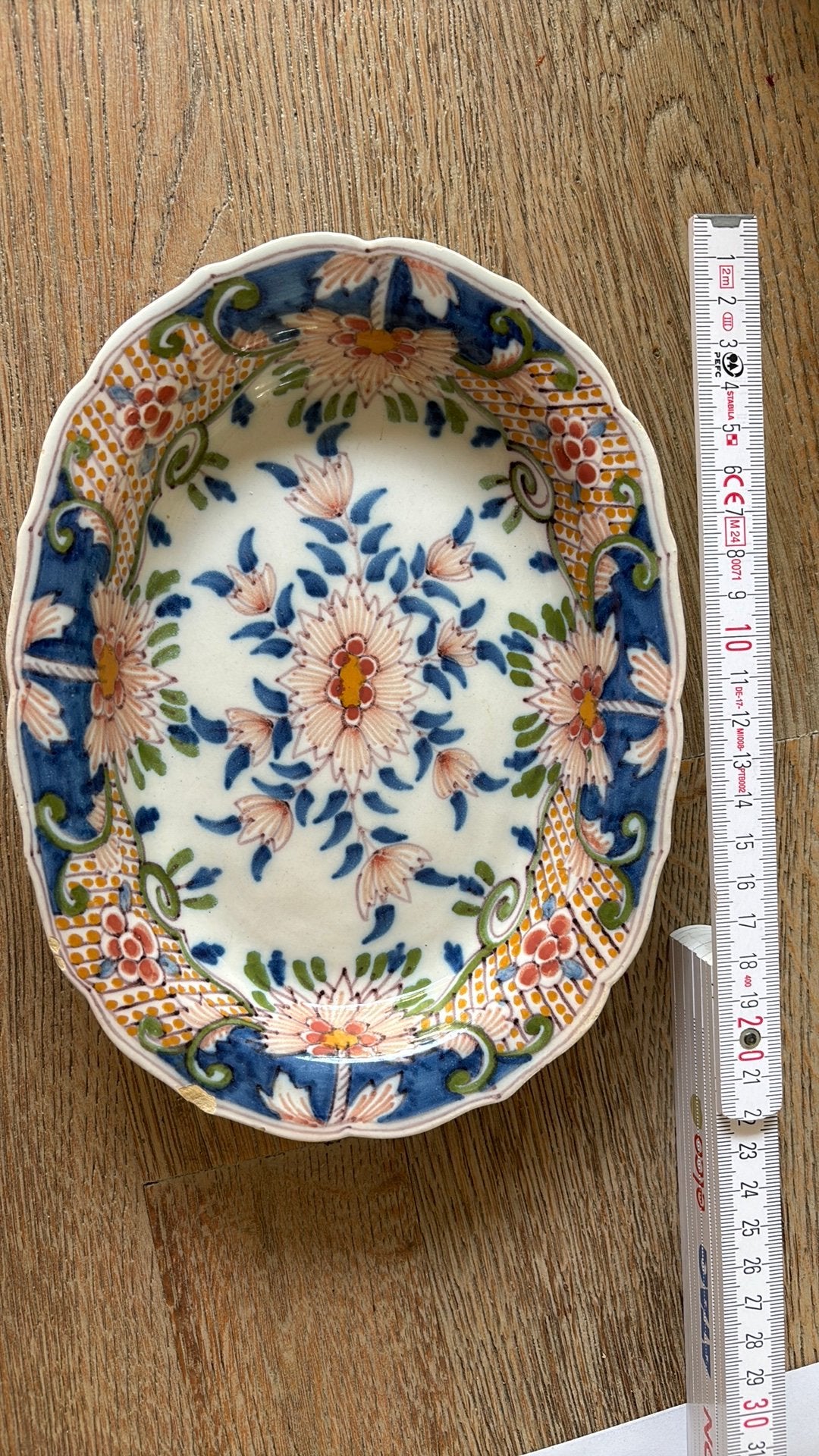 Ant. Tichelaar ovaal schaal - Polychroom Imari - Model 841, Antiek en Kunst, Ophalen
