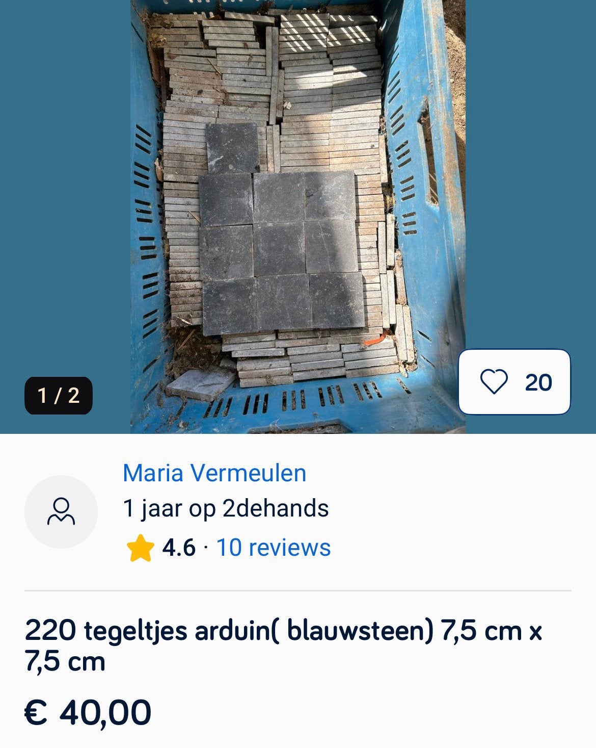 220 arduin tegeltjes 7,5 cm x 7,5 cm    1cmdikte, Doe-het-zelf en Bouw, Ophalen, Zo goed als nieuw