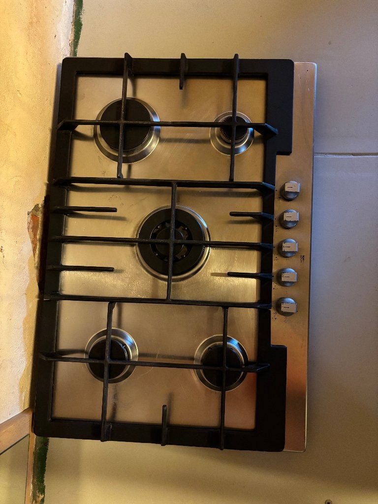 Zanussi 5-pits gaskookplaat met centrale wokbrander, Ophalen, Gebruikt, Inbouw, Gas