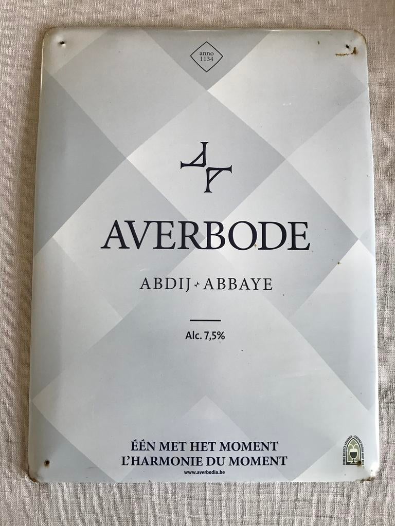 Averbode blikken bord., Ophalen of Verzenden, Zo goed als nieuw, Reclamebord