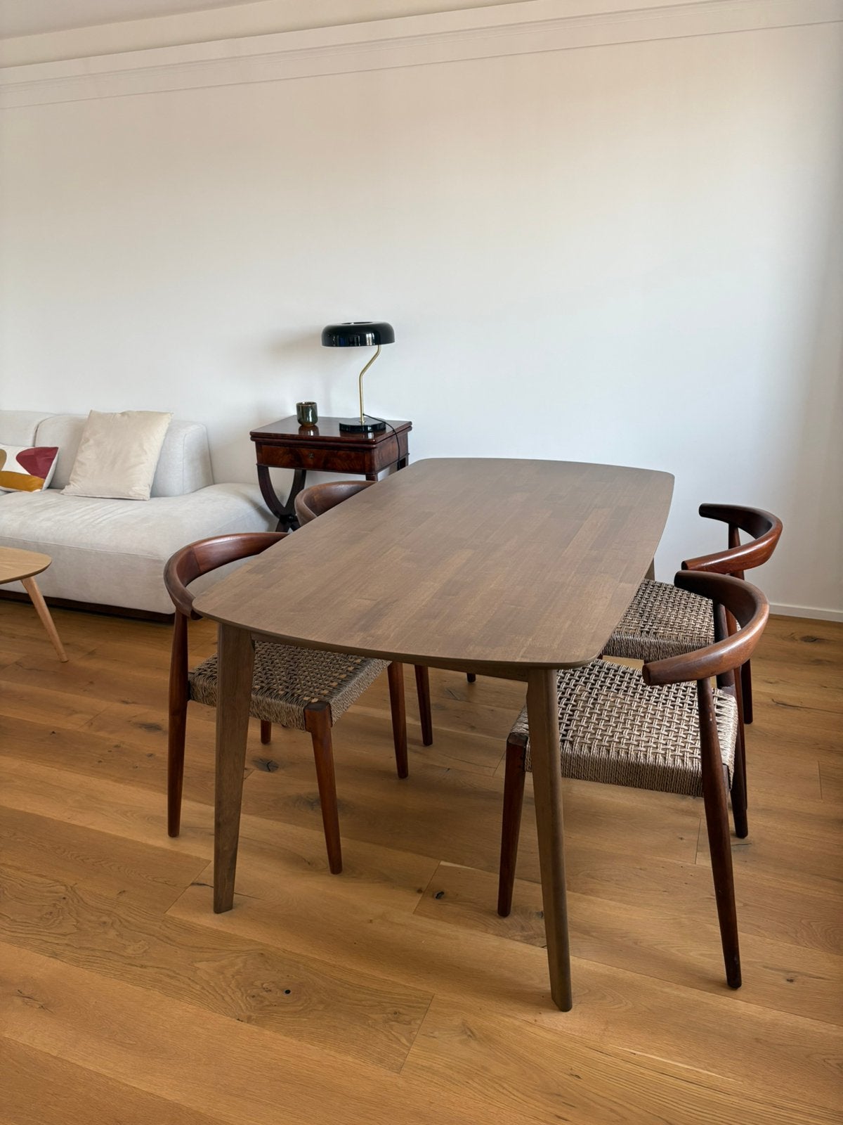 Table & chaises Sklum, Teck, Quatre personnes, 150 à 200 cm, Comme neuf