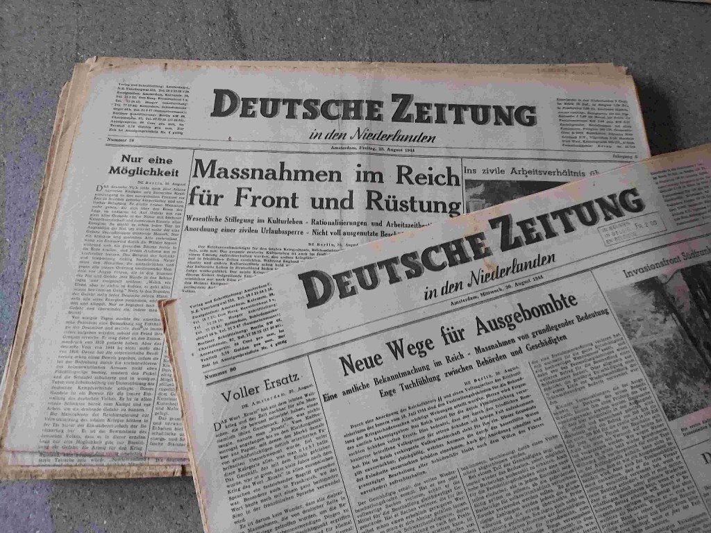 Zeitung Krant Nederland Bezetting Wehrmacht Kriegsmarine DAF, Verzamelen, Ophalen of Verzenden, Krant