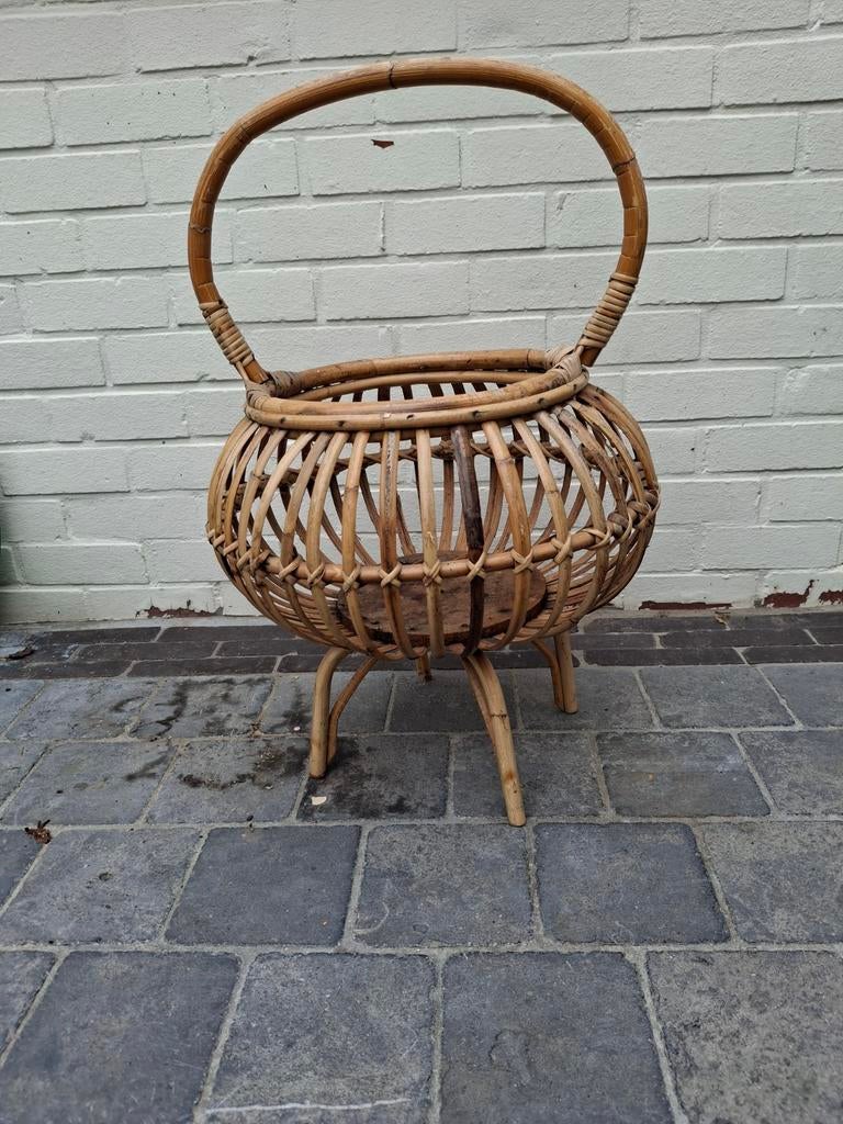 Vintage plantenstaander bamboe, Huis en Inrichting, Ophalen