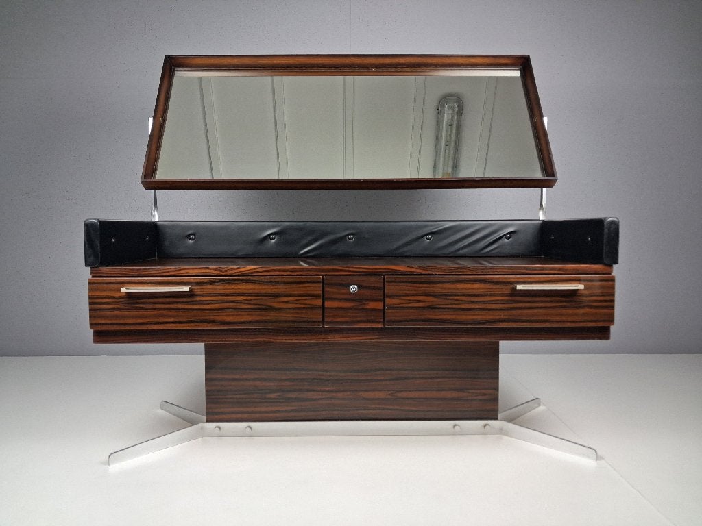 Vintage Franse Kaptafel met Spiegel, Jaren 70, Ophalen, Gebruikt, 100 tot 150 cm, 100 tot 150 cm