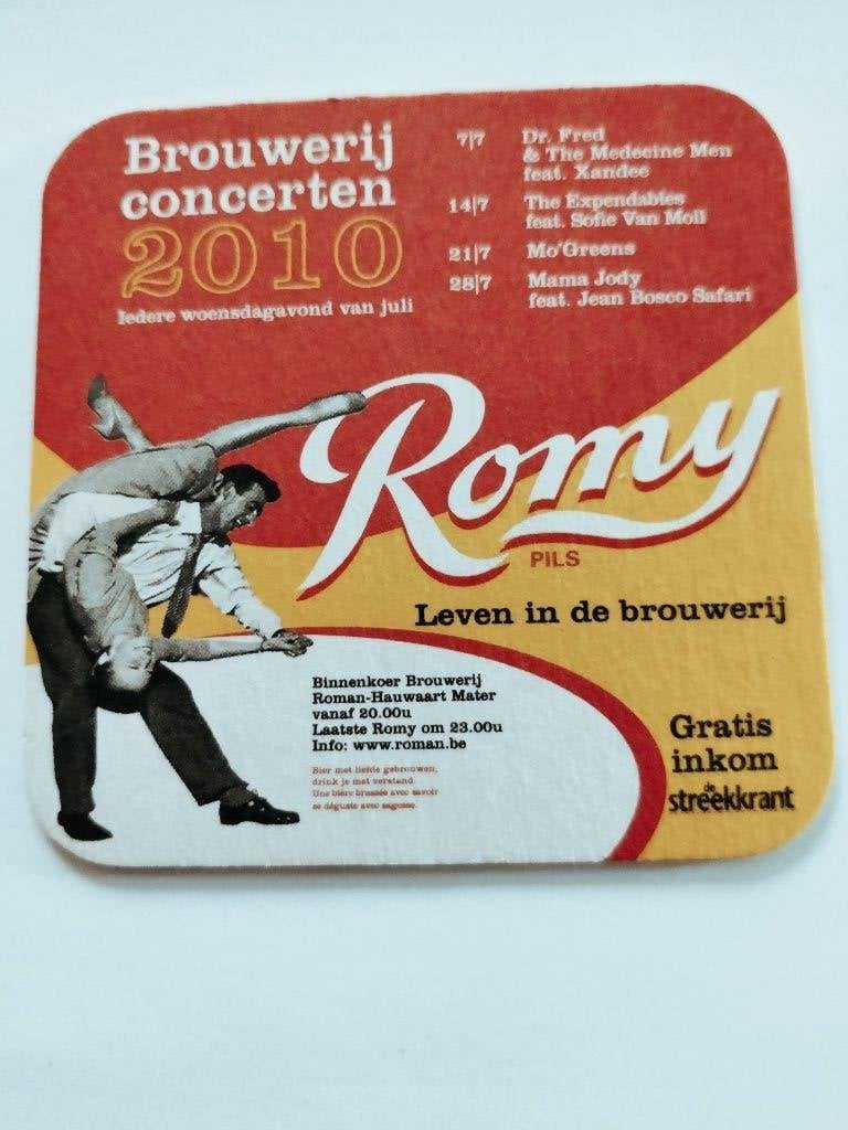 Brouwerijconcerten 2010 Roman, Verzamelen, Biermerken, Ophalen of Verzenden, Zo goed als nieuw, Viltje(s), Overige merken